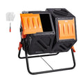 Dual Rotating Compost Tumbler Bin Heavy Duty Outdoor Garden Composter with Accessories