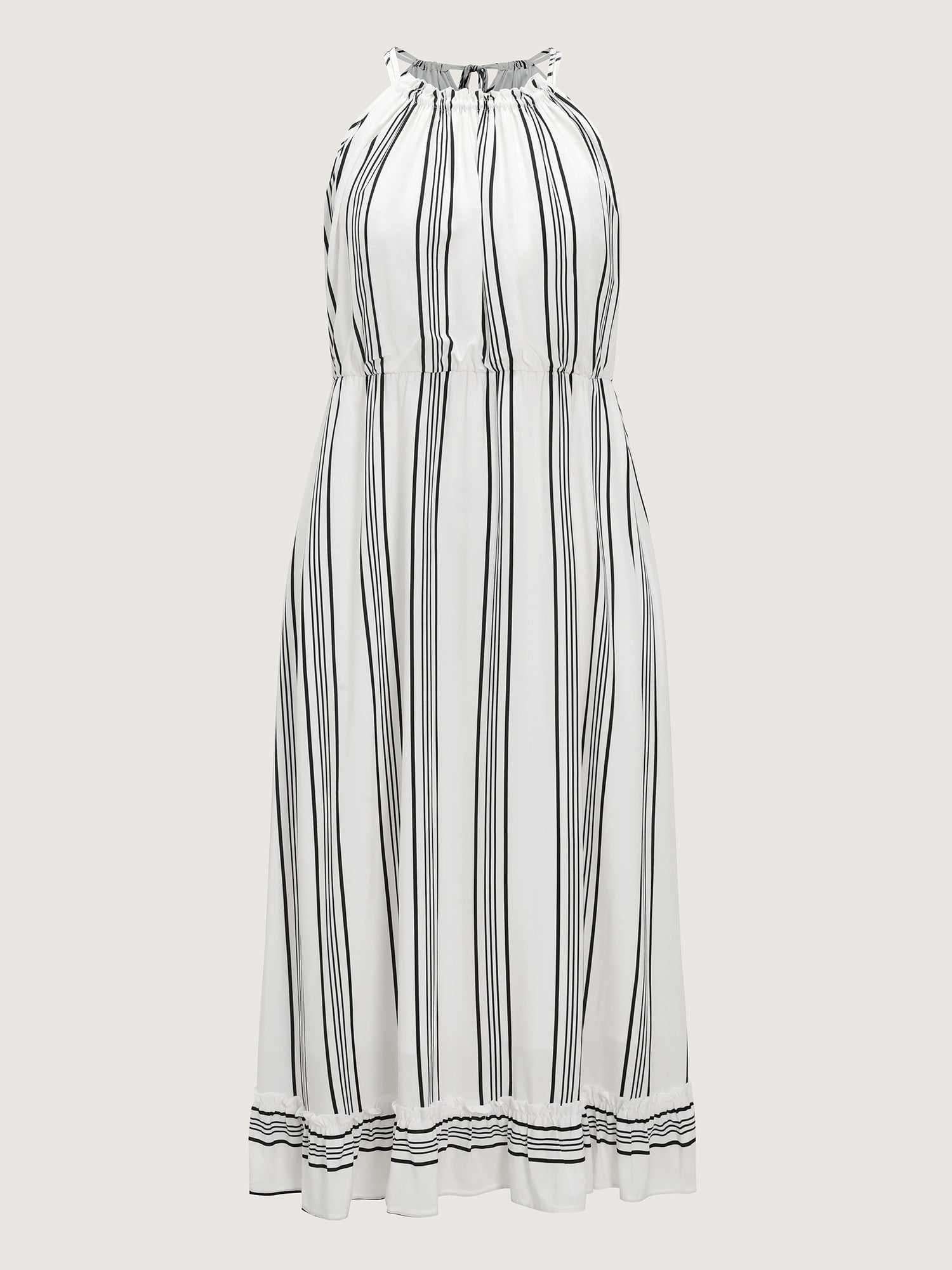 Supersoft Striped Print Halter Maxi Dress