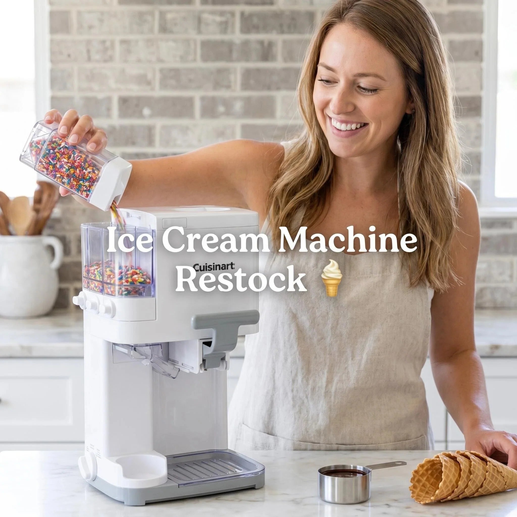 Countertop Soft Serve Ice Cream Machine Built-in Topping Storage Home Ice Cream Maker