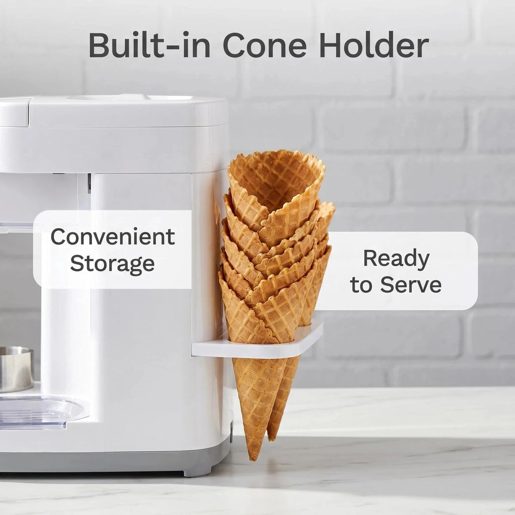 Countertop Soft Serve Ice Cream Machine Built-in Topping Storage Home Ice Cream Maker