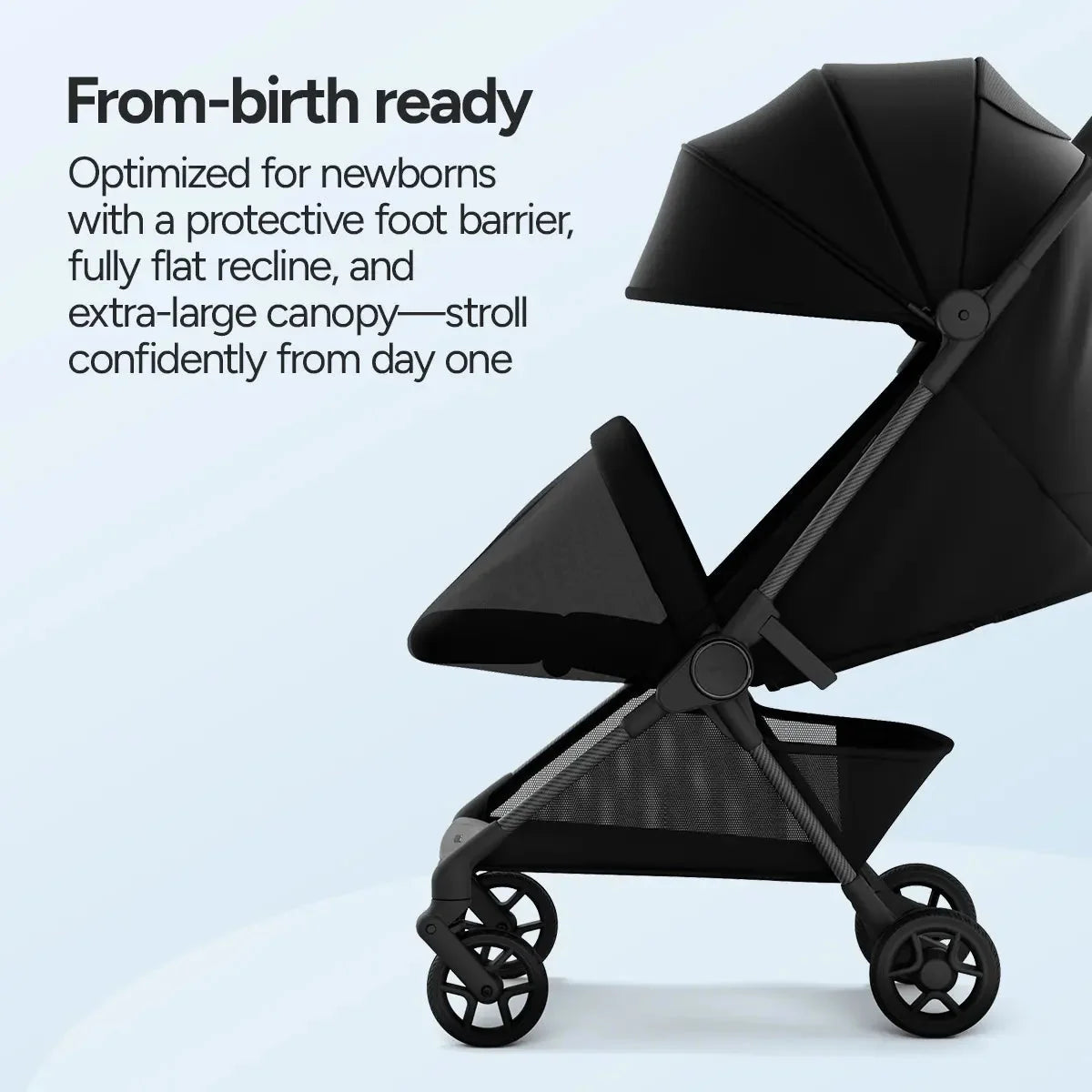 Compact Foldable Travel Baby Stroller Lightweight Portable Infant Pushchair with Adjustable Seat