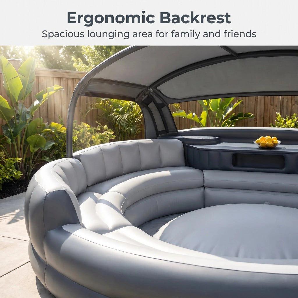 Inflatable Outdoor Lounge Sofa with Canopy – FREE Electric Air Pump & Water Pump Included