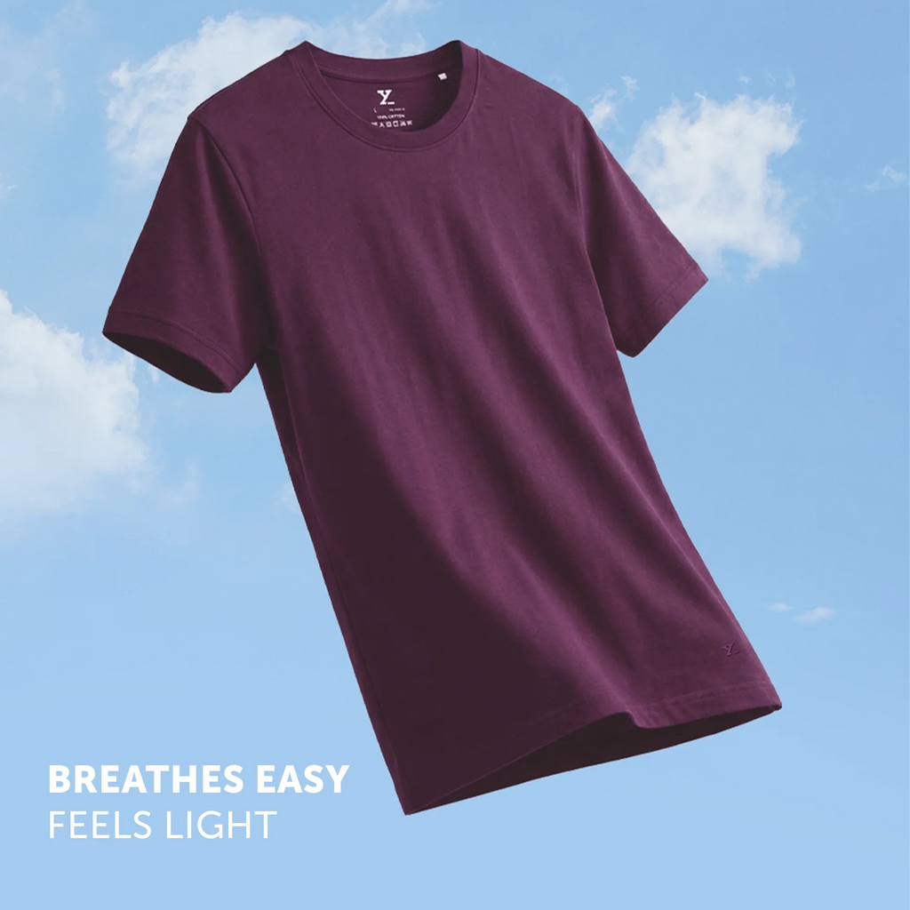 Pace Combed Cotton T-shirts Plum Red