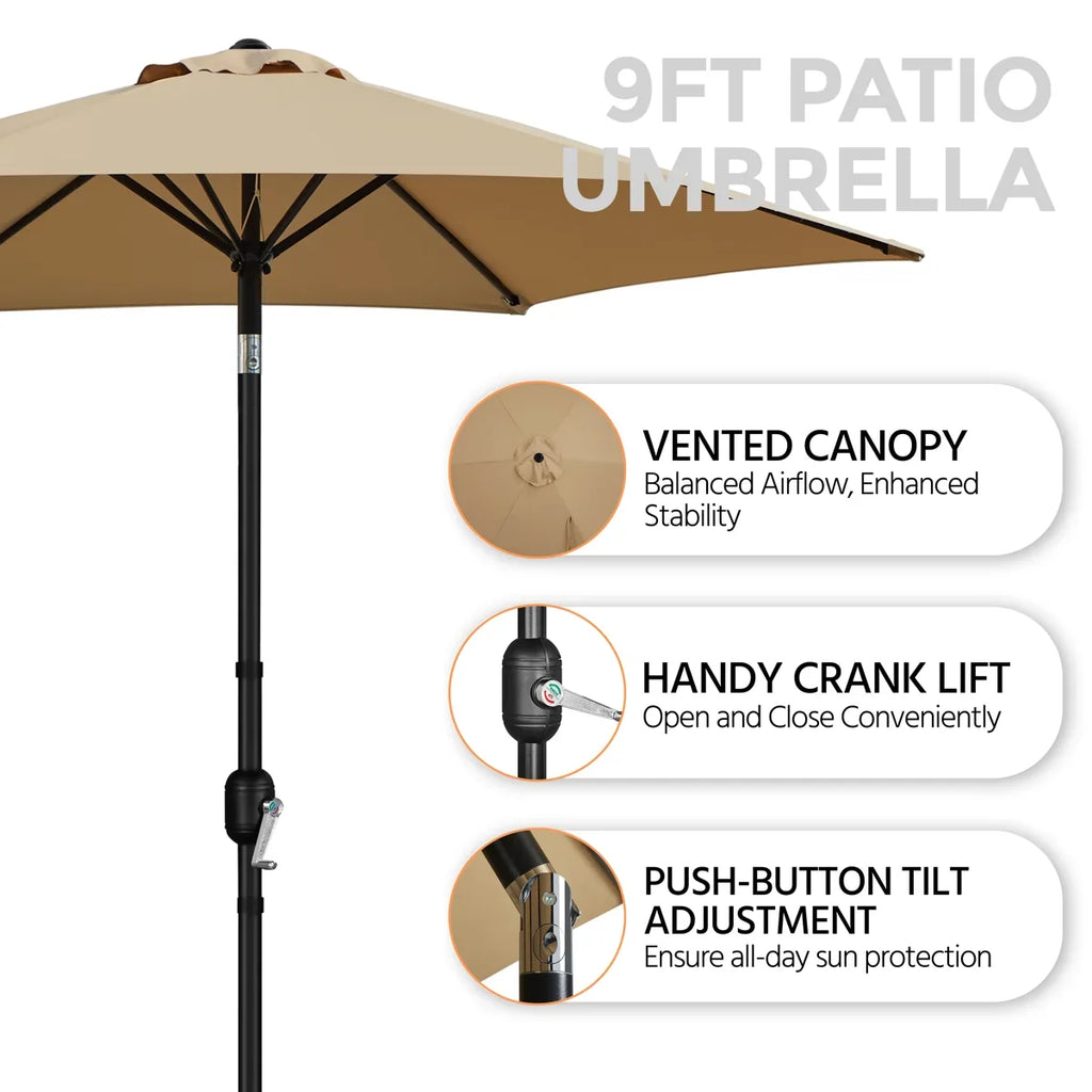 95 H Push-Button Tilt Market Umbrella
