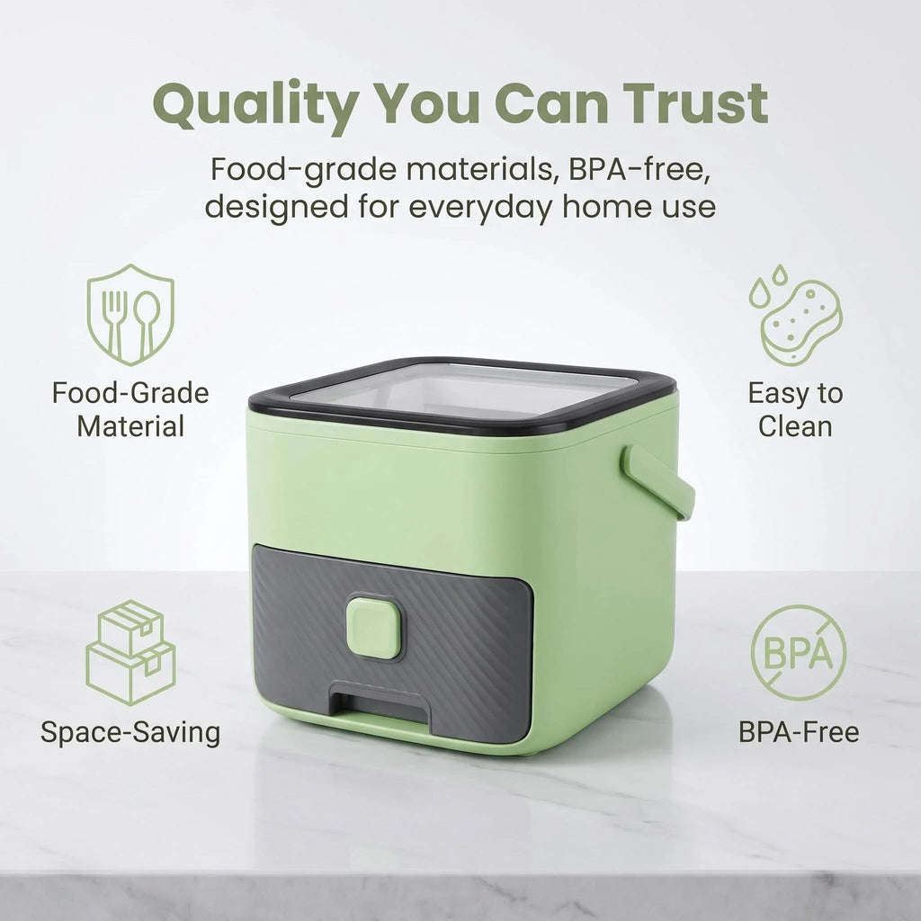 Ice Storage Container with Built-In Scoop Drawer Design Visible Window BPA Free Freezer Ice Cube Organizer Box