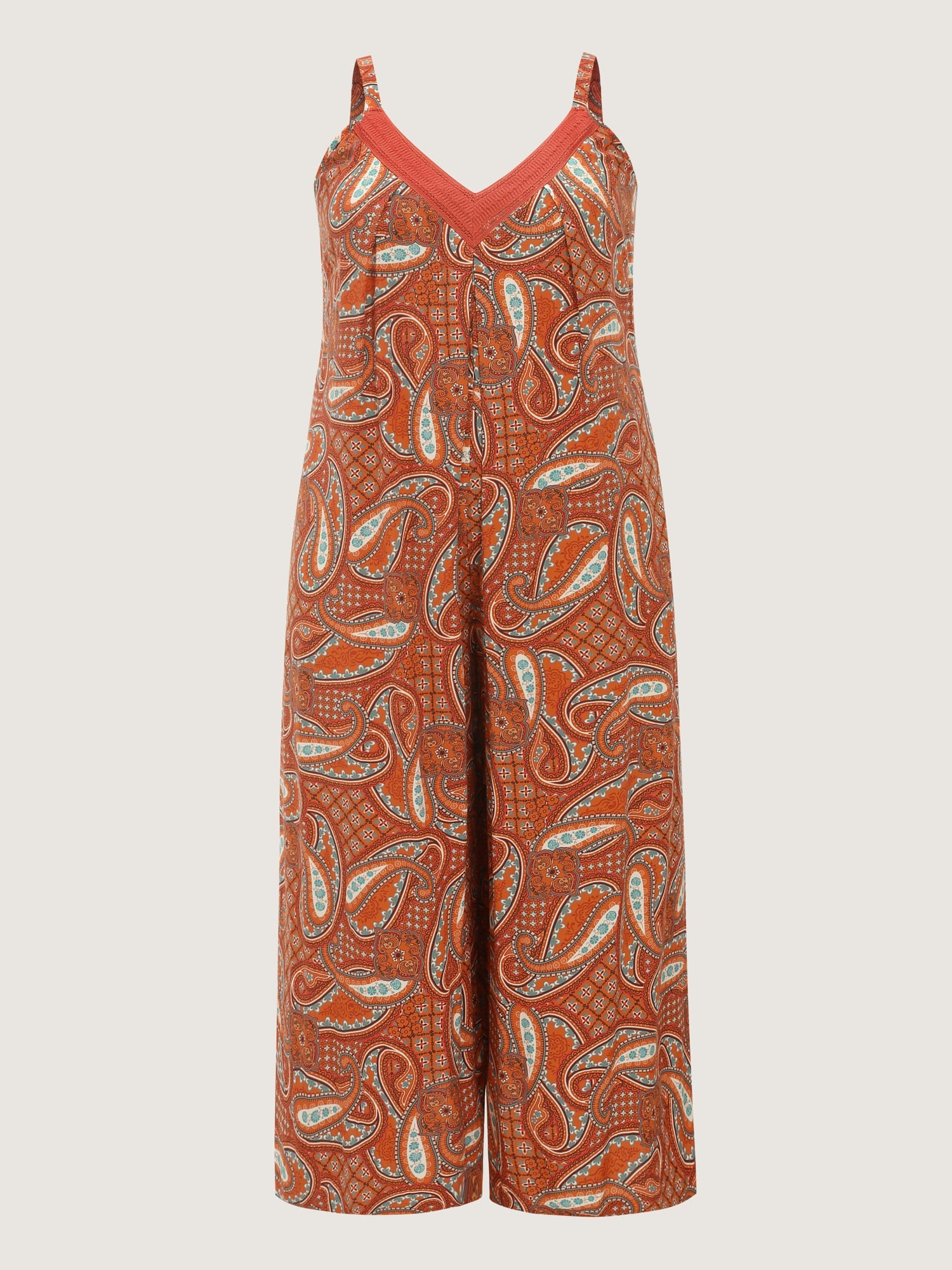 Paisley Print Backless Sleeveless Jumpsuit