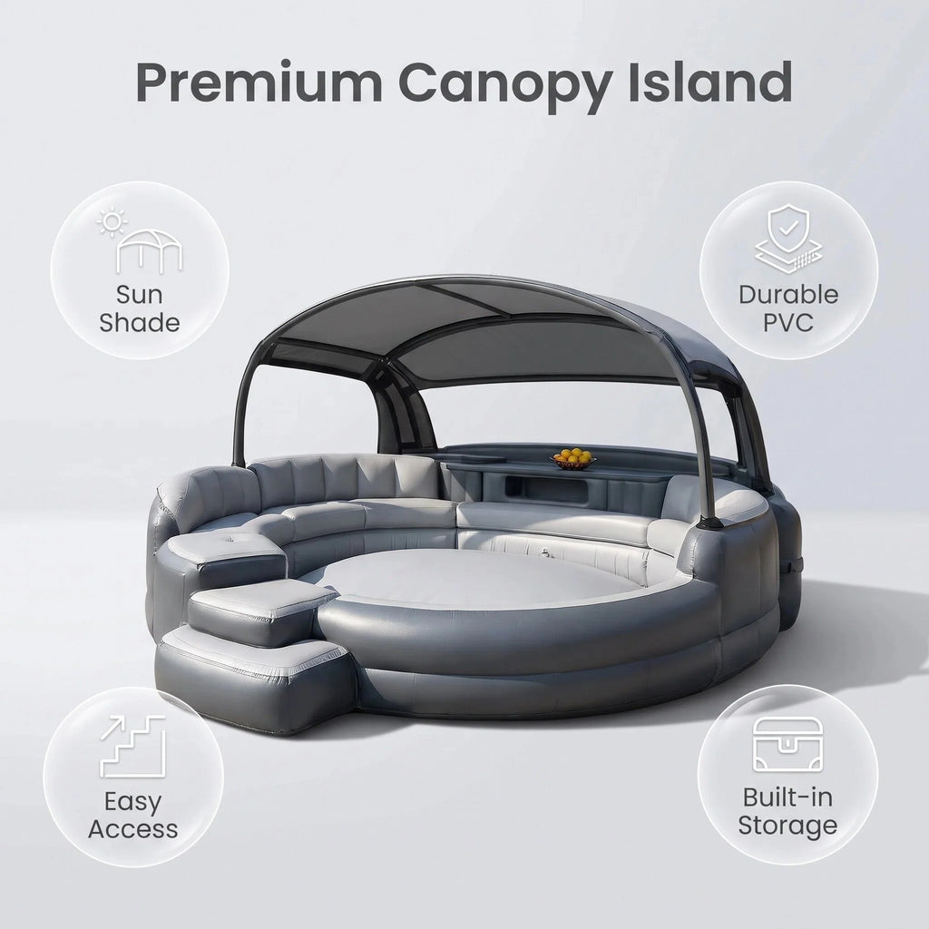 Inflatable Outdoor Lounge Sofa with Canopy – FREE Electric Air Pump & Water Pump Included