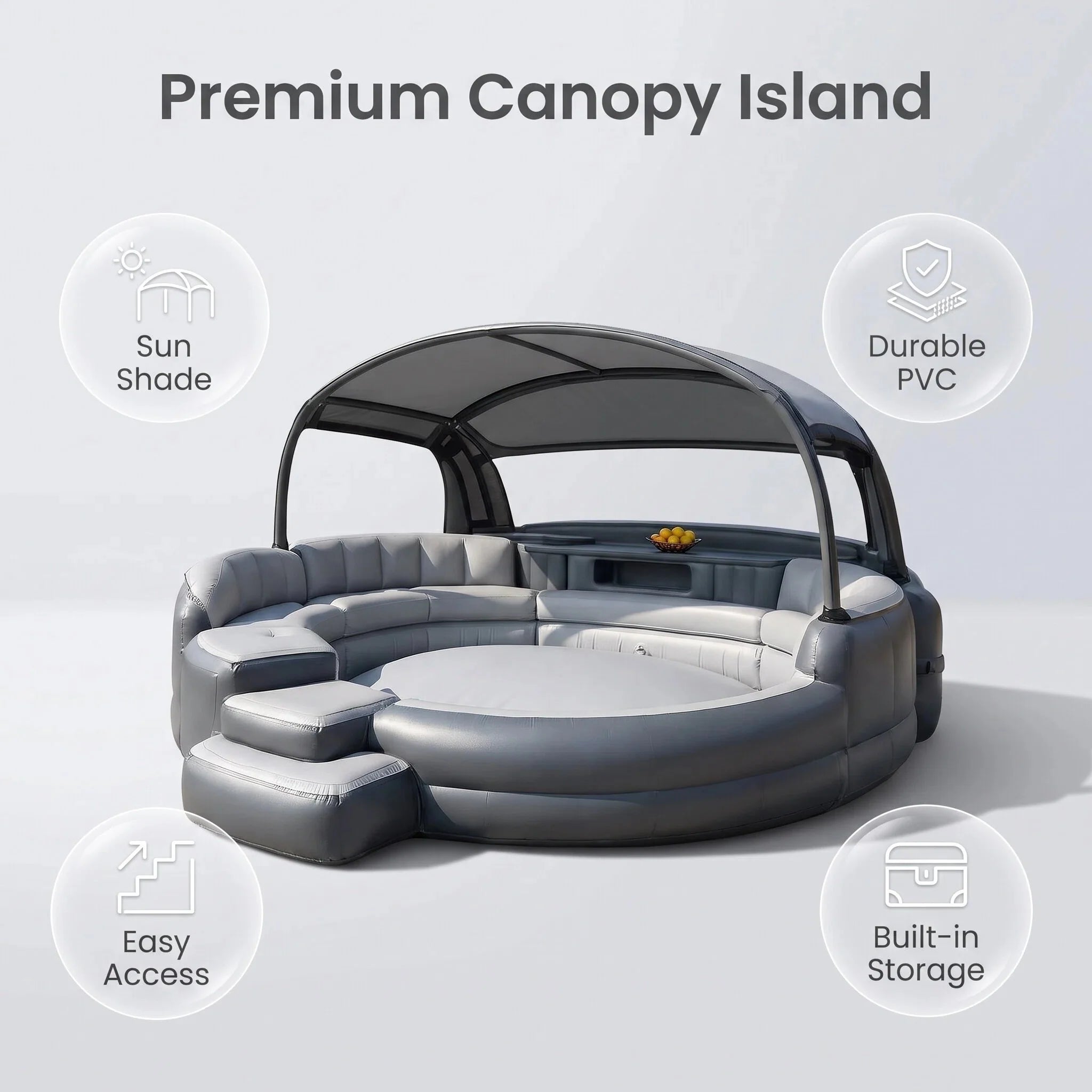 Inflatable Outdoor Lounge Sofa with Canopy – FREE Electric Air Pump & Water Pump Included