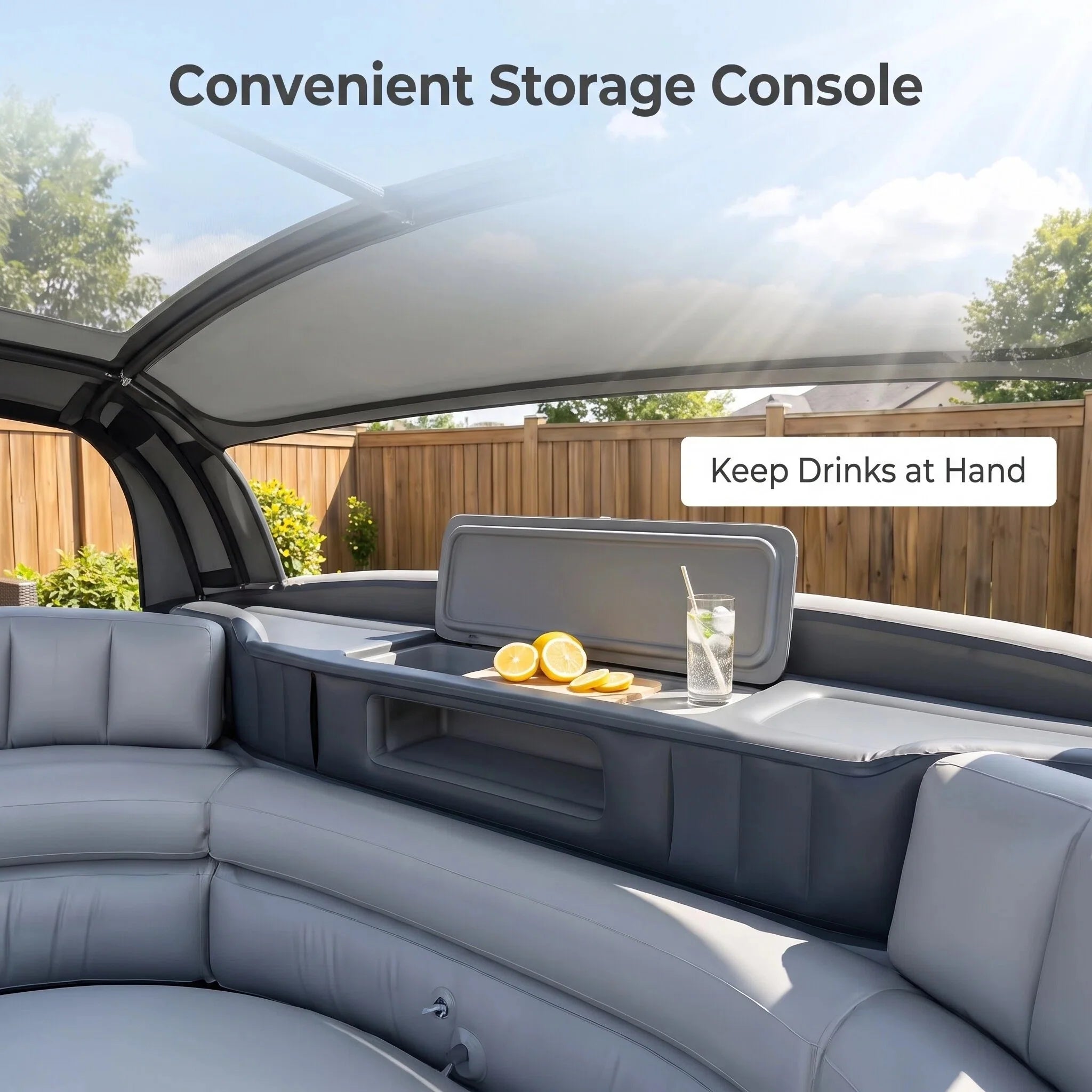 Inflatable Outdoor Lounge Sofa with Canopy – FREE Electric Air Pump & Water Pump Included