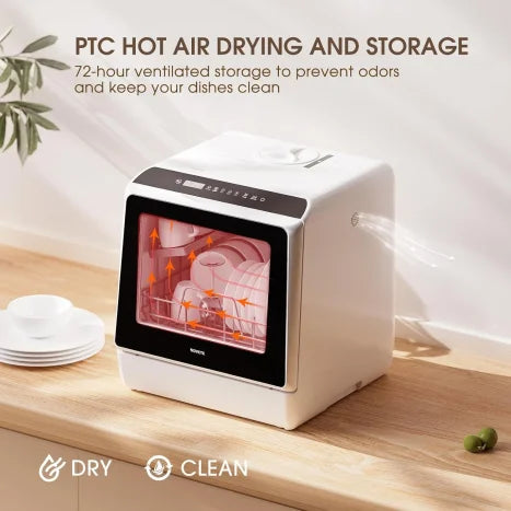 🫗5-in-1 Portable Dishwasher: Wash, Dry, Store & Baby Care Mode