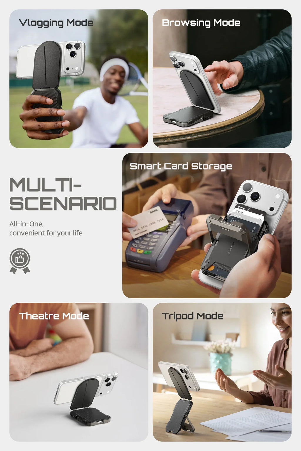 Trackable Magflip Magnetic Wallet with Stand