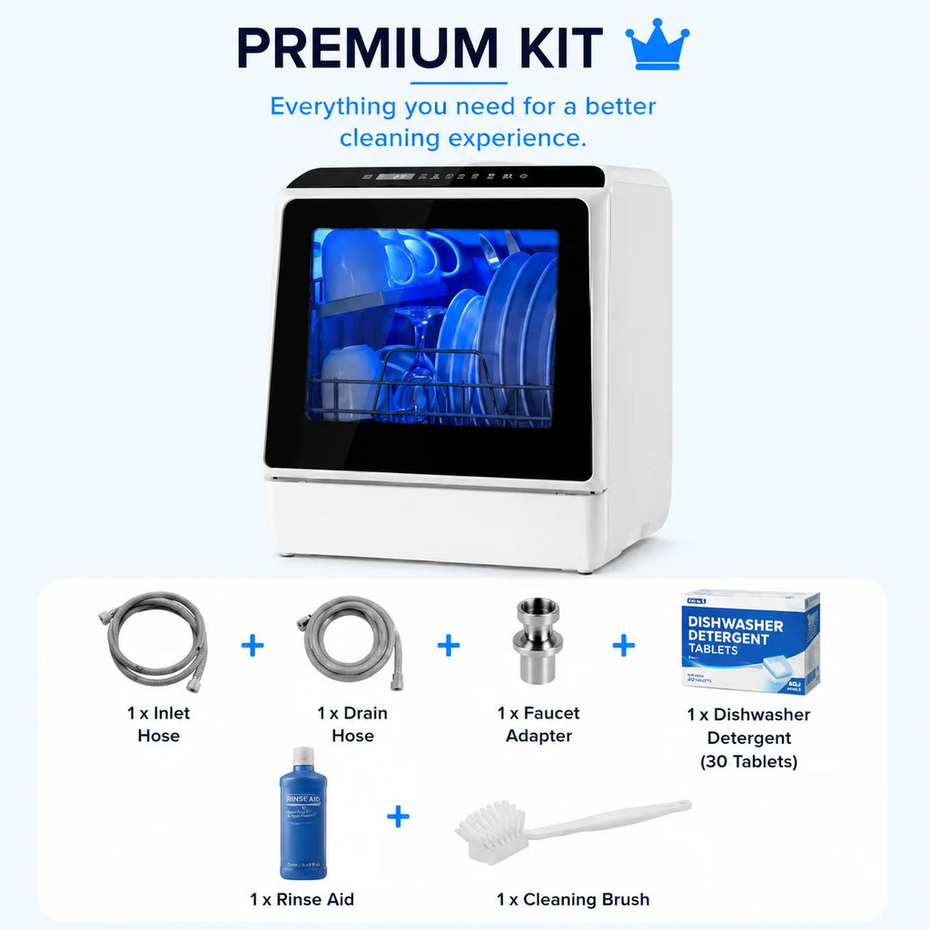 🫗5-in-1 Portable Dishwasher: Wash, Dry, Store & Baby Care Mode