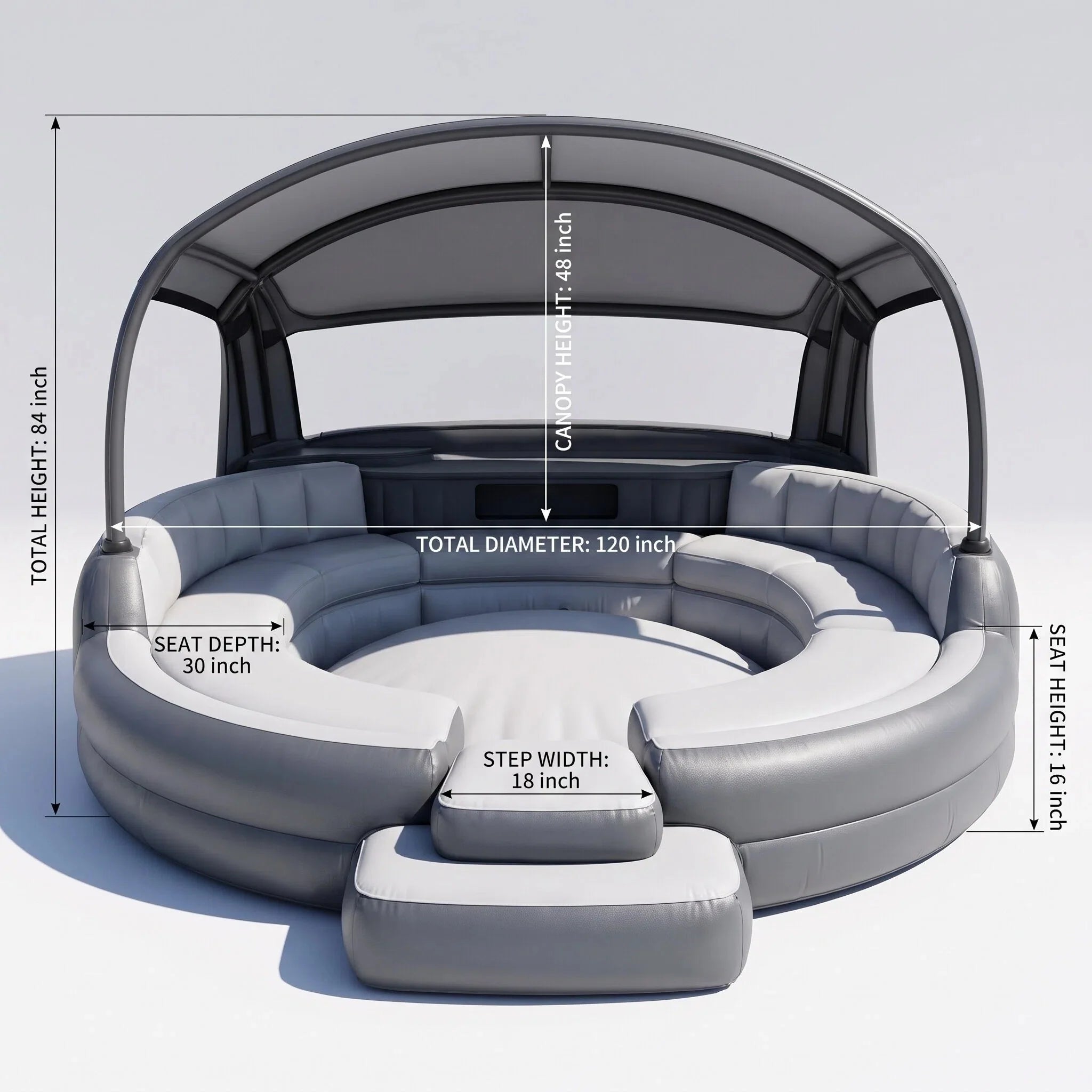 Inflatable Outdoor Lounge Sofa with Canopy – FREE Electric Air Pump & Water Pump Included