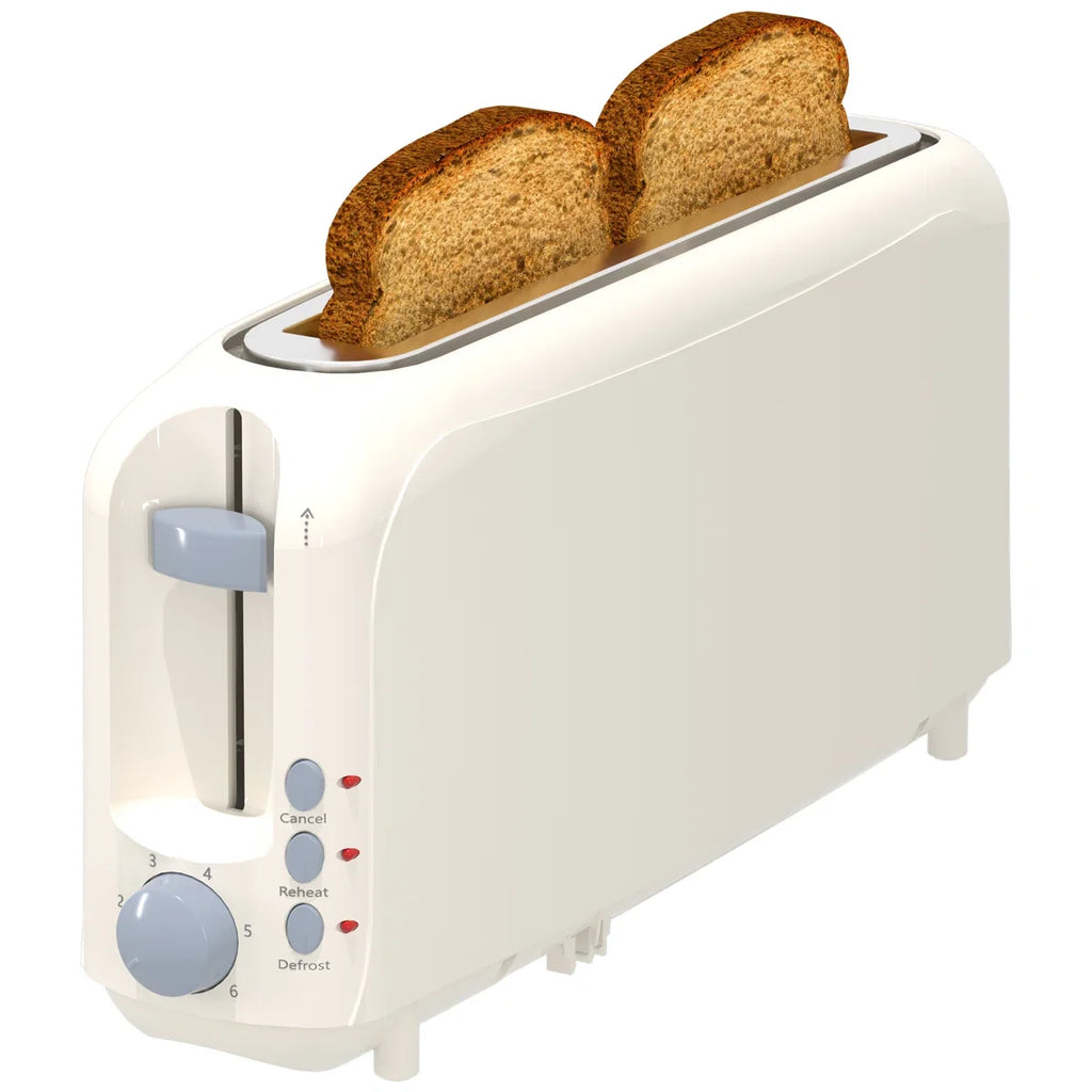 White 2-Slice Slim Toaster