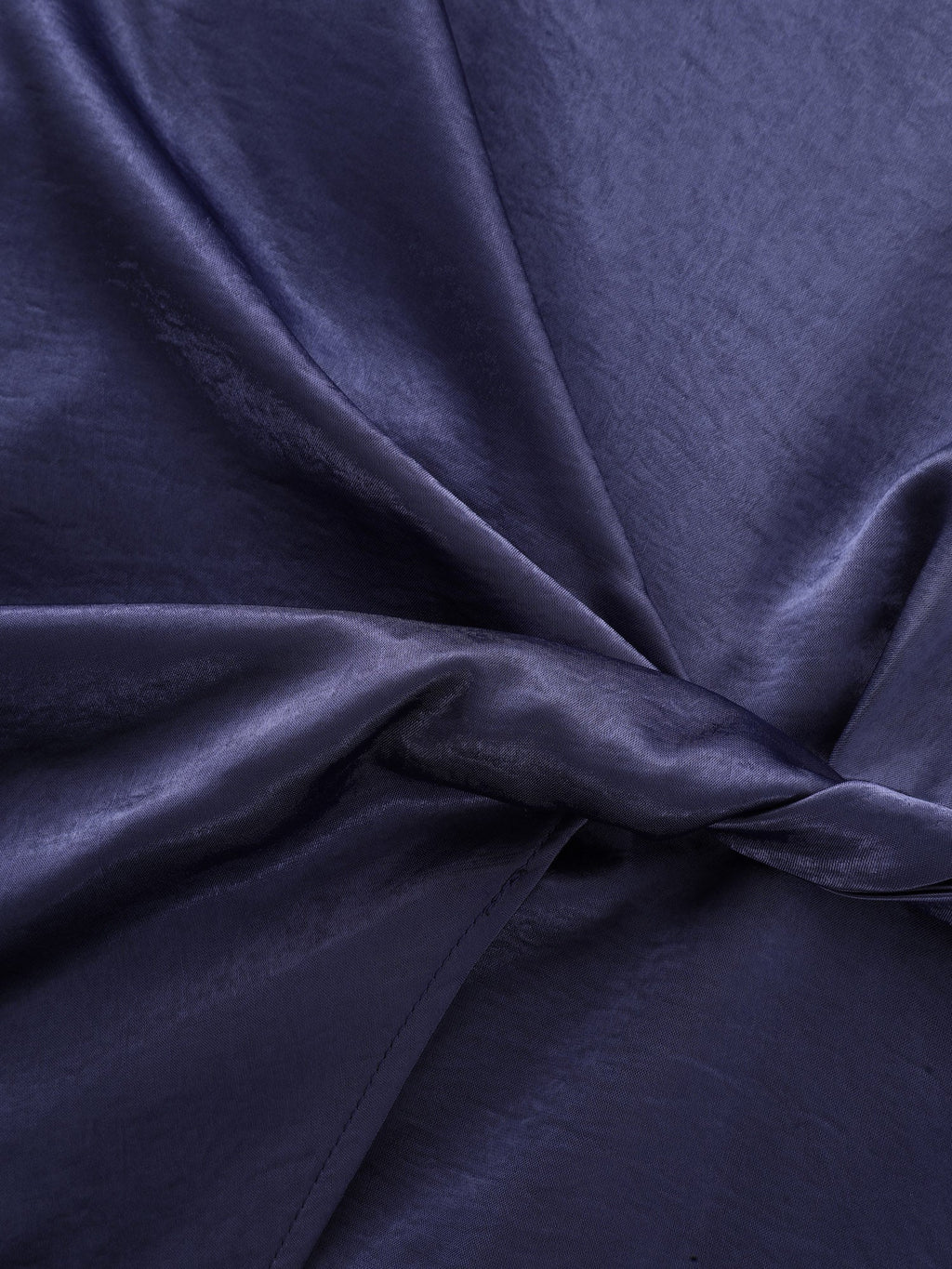 Sleek Satin Draped Waist Midi Dress