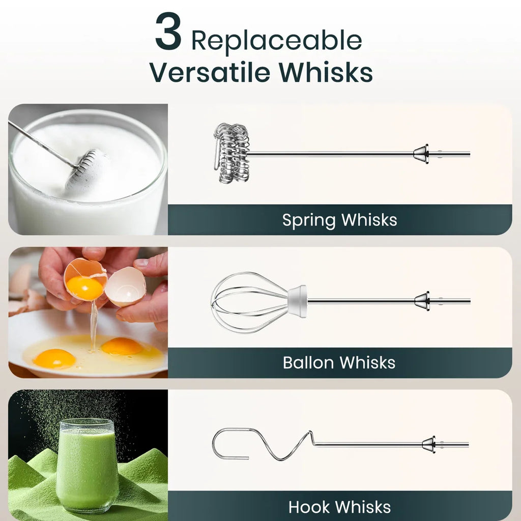 Stainless Steel Handheld Milk Frother Silver