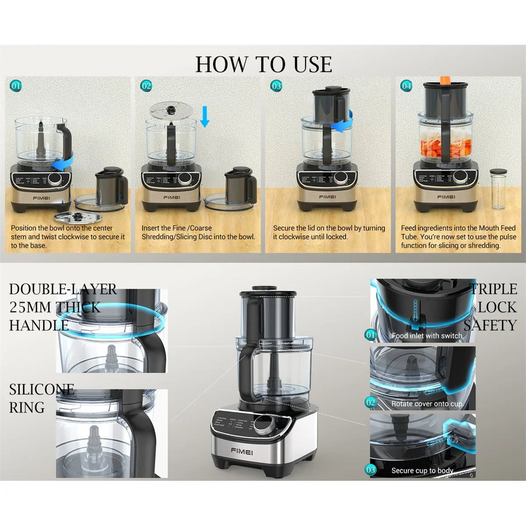 Food Processor Chopping & Blender Combo
