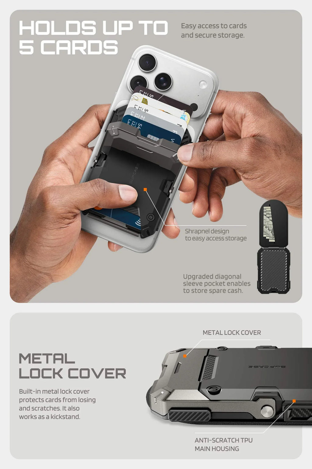 Trackable Magflip Magnetic Wallet with Stand
