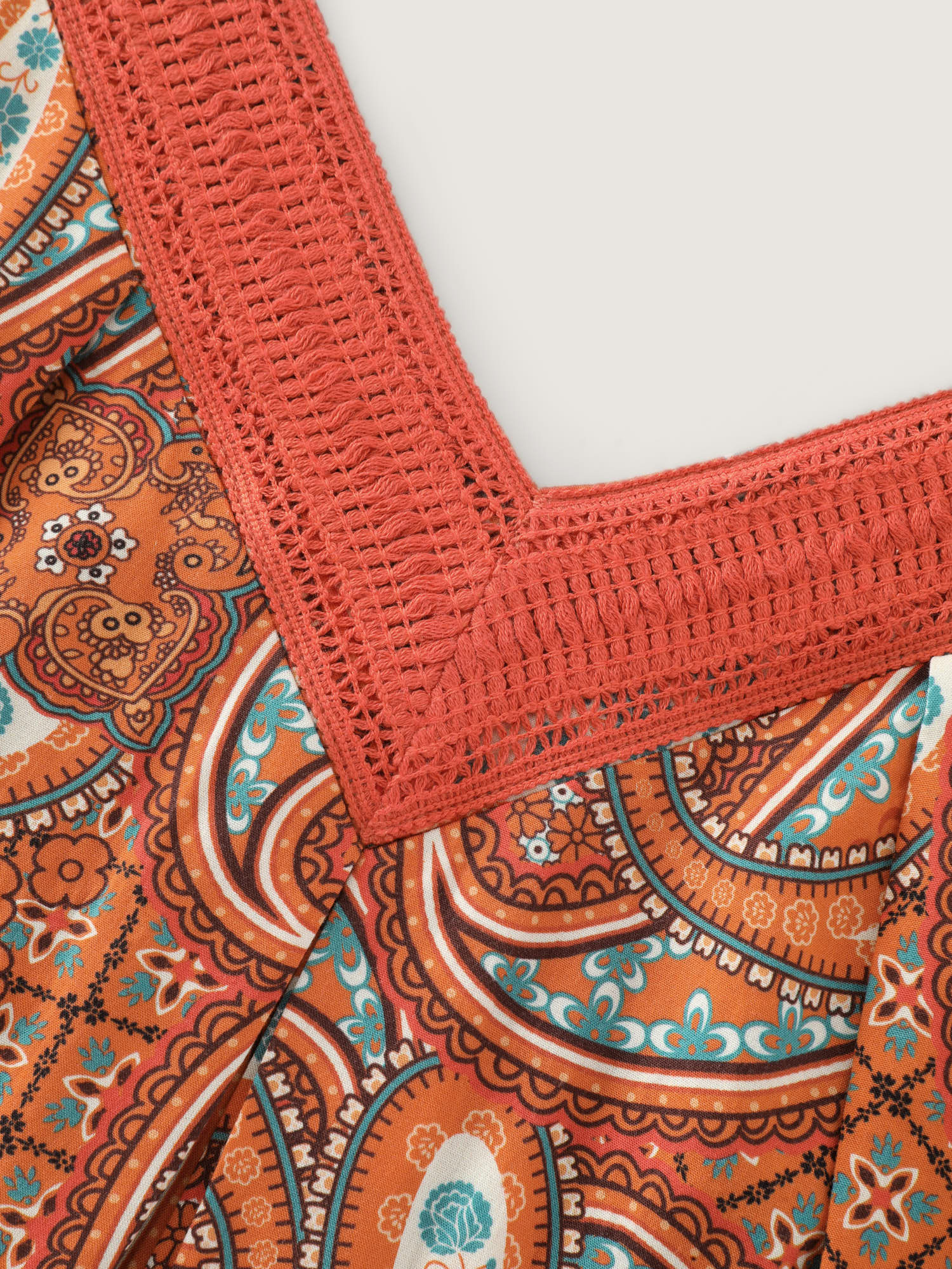 Paisley Print Backless Sleeveless Jumpsuit