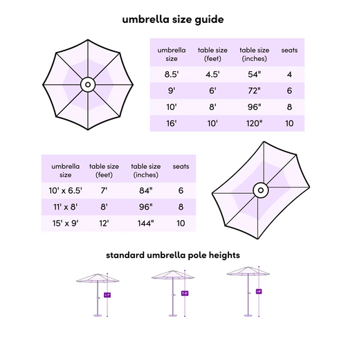 95 H Push-Button Tilt Market Umbrella