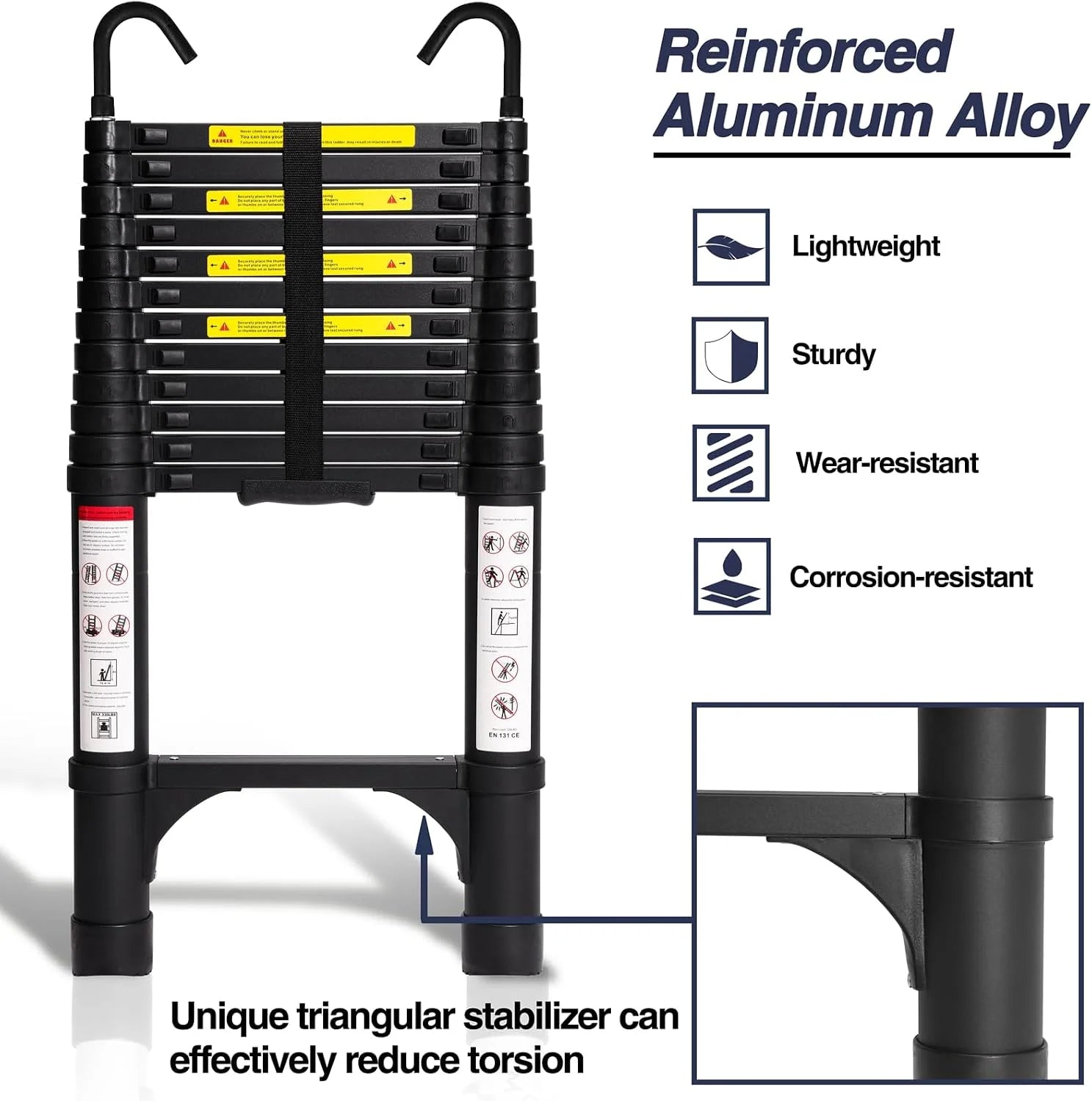 Lightweight Foldable Aluminum Telescopic Ladder
