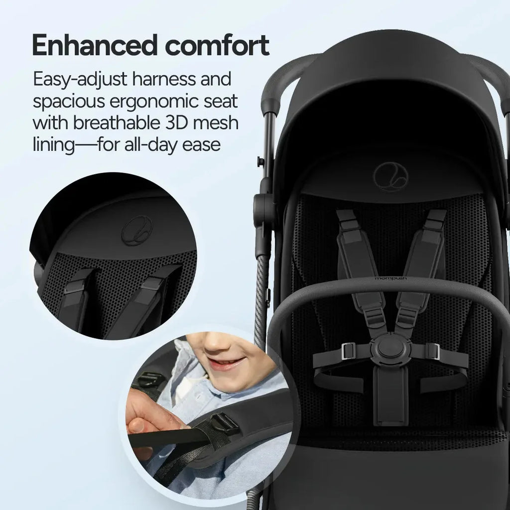 Compact Foldable Travel Baby Stroller Lightweight Portable Infant Pushchair with Adjustable Seat