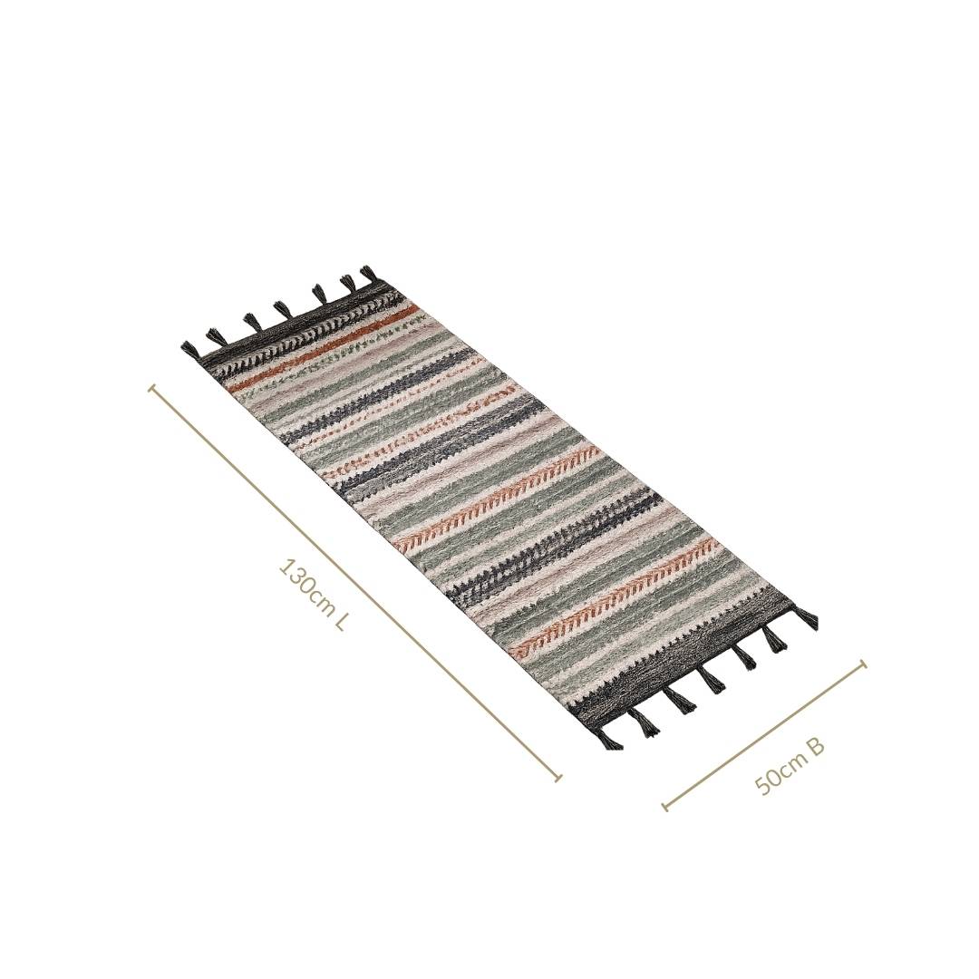 Boho Tassel Cotton Runner Mat 130x50cm