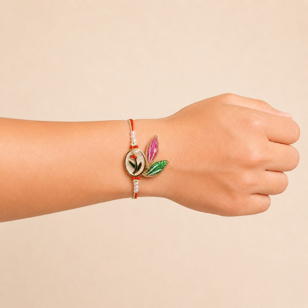 Elegant Petal Rakhi Gift Set