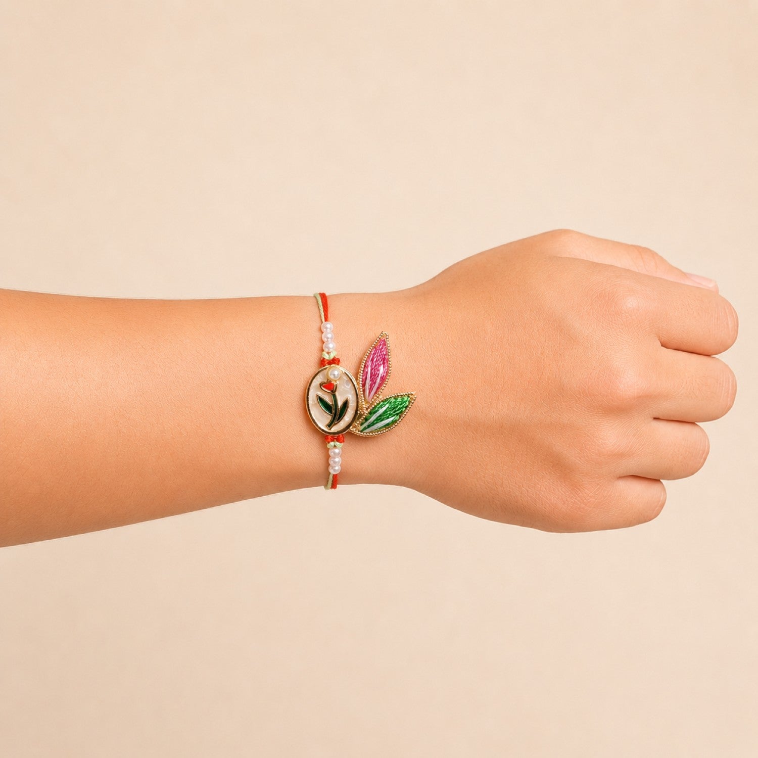 Elegant Petal Rakhi Gift Set