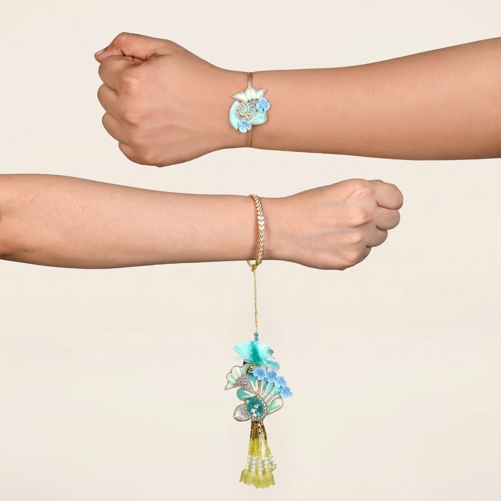 Floral Fantasy Rakhi And Lumba Gift Set