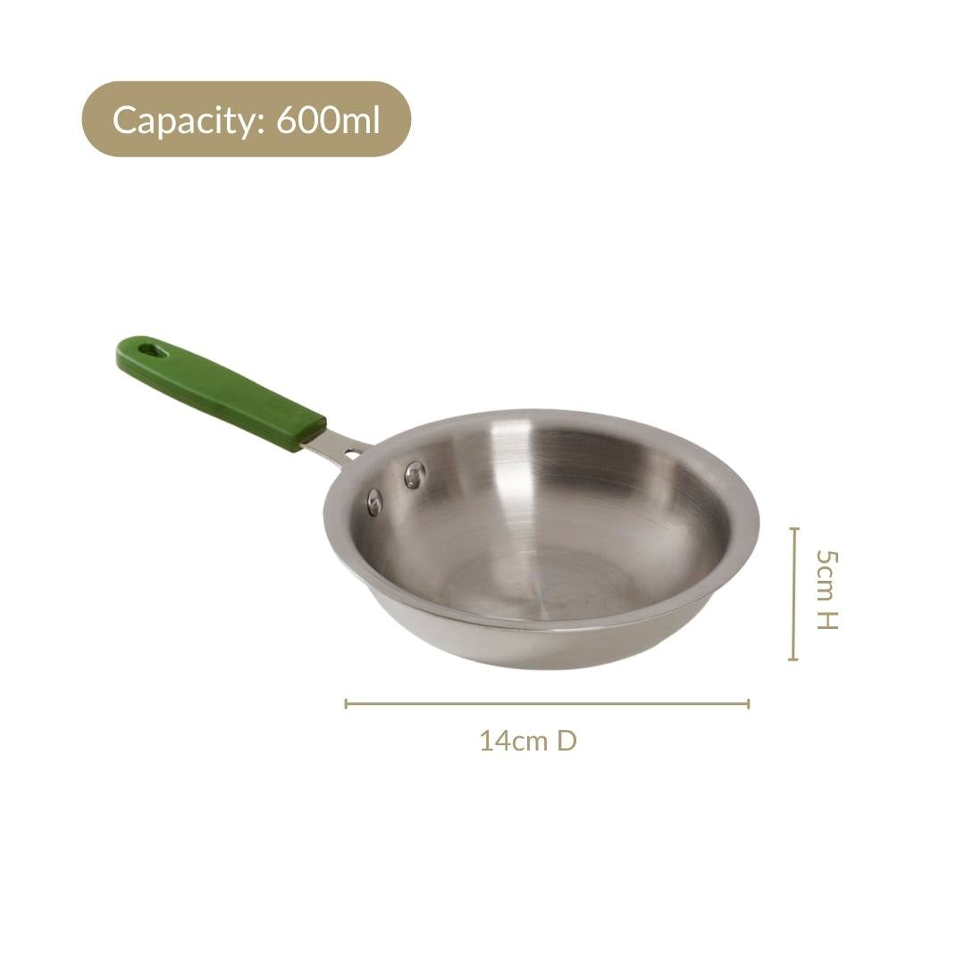Pico Triply Stainless Steel Induction Safe Mini Fry Pan 600ml