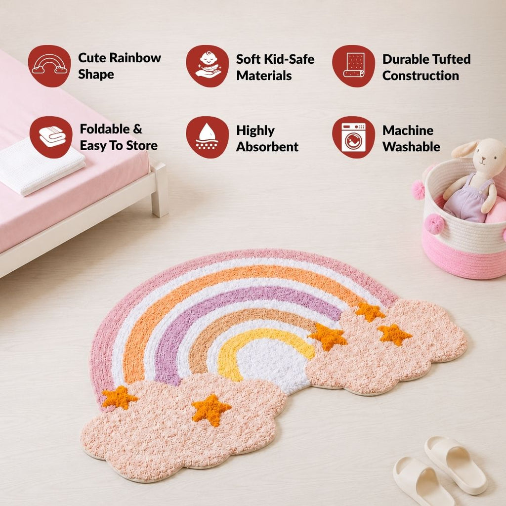 Rainbow Floor Mat For Kids 100x70cm