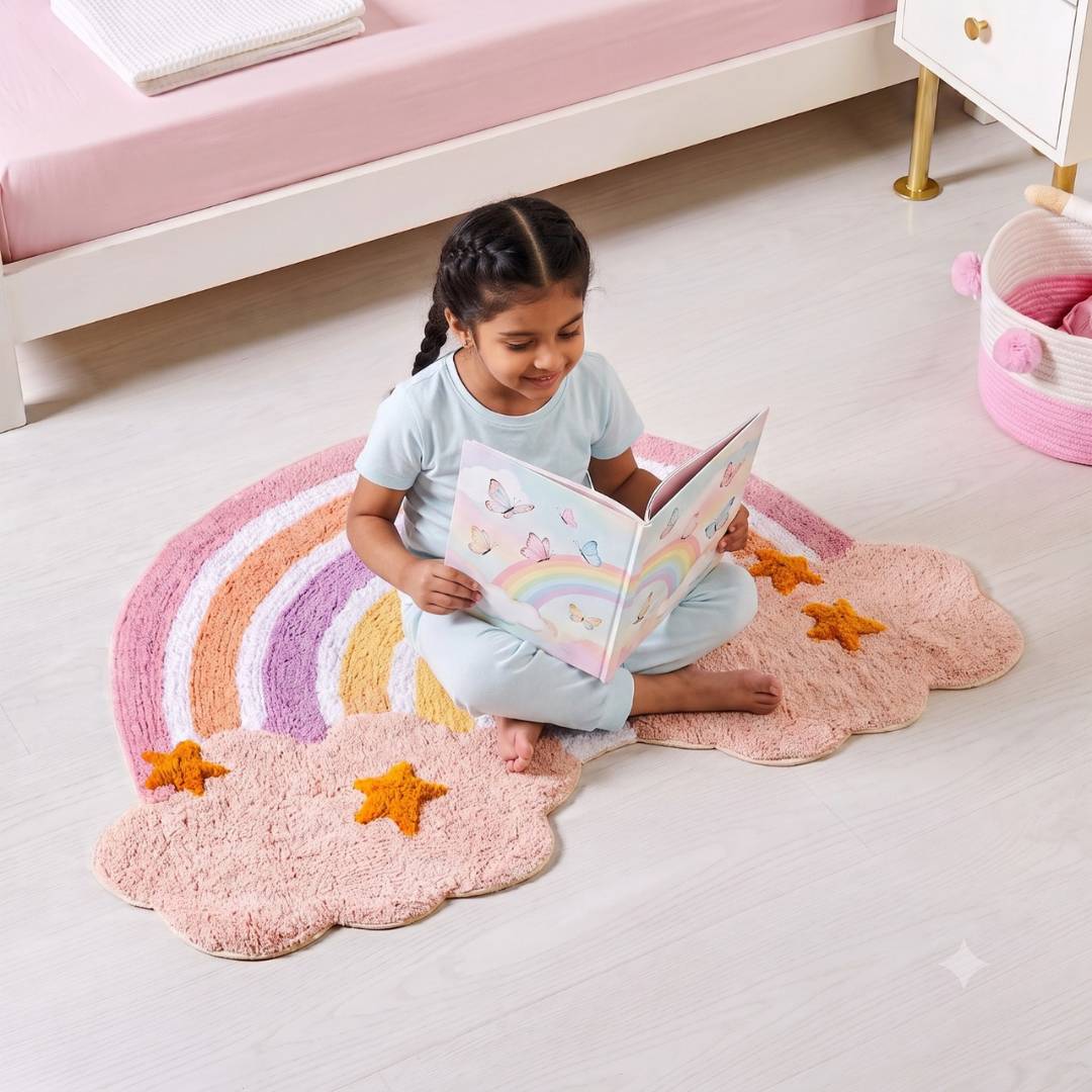 Rainbow Floor Mat For Kids 100x70cm