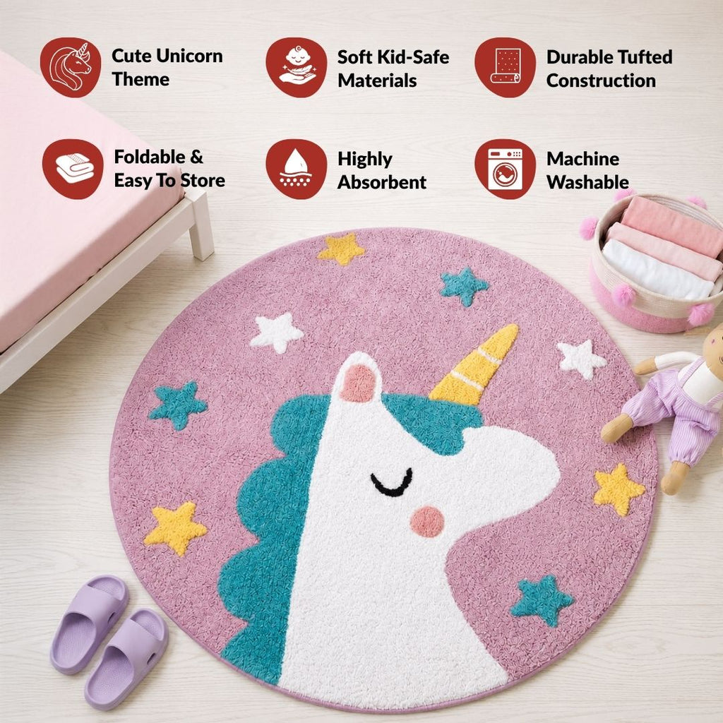 Unicorn Round Floor Mat 100cm