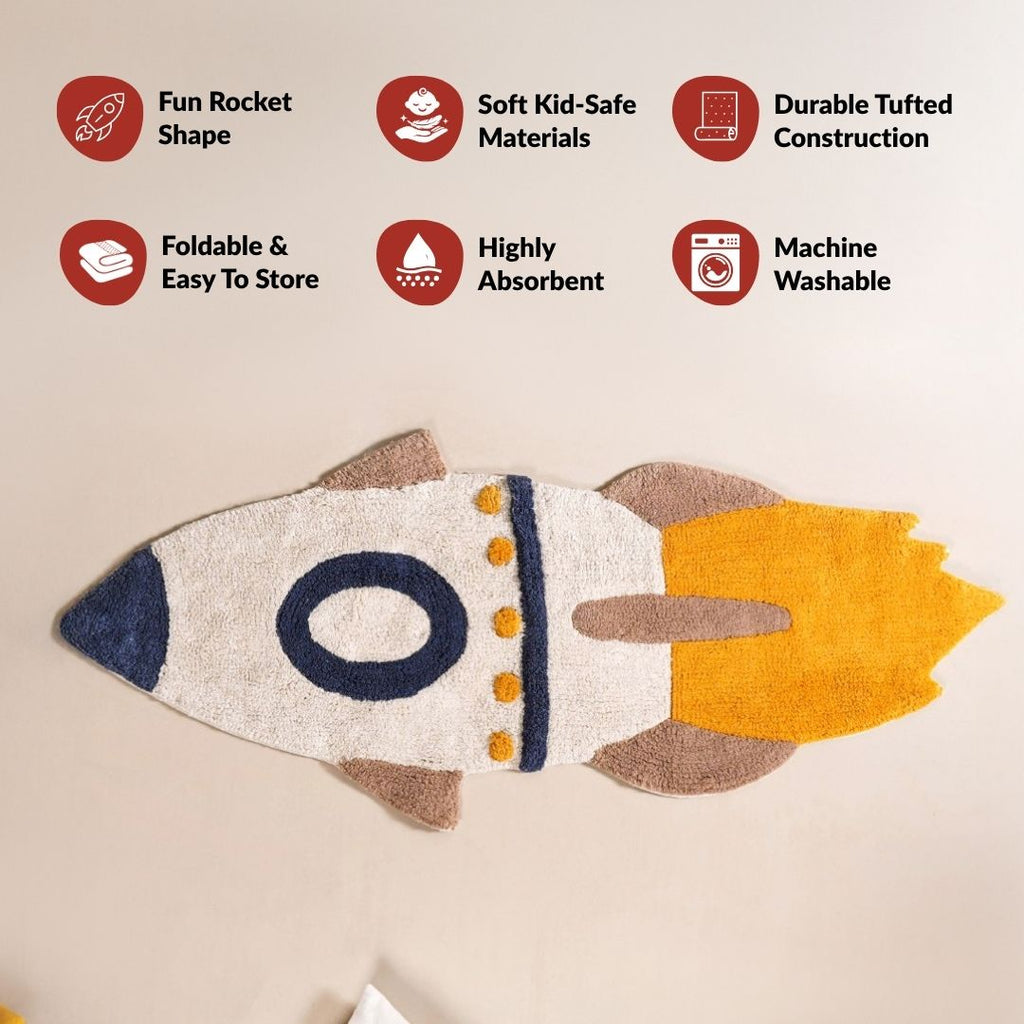 Rocket Tufted Kids Rug 110x45cm