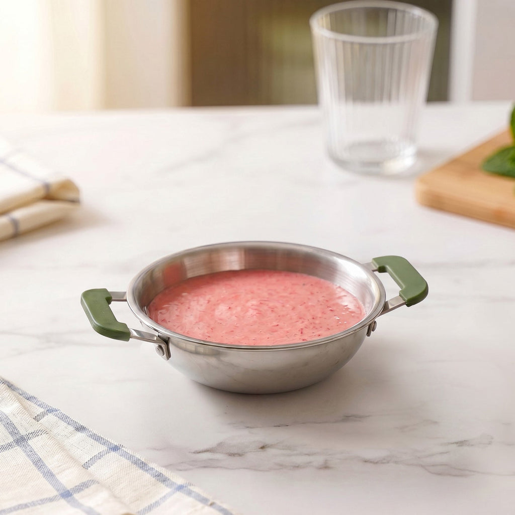 Pico Triply Stainless Steel Kadai With Silicone Handles 600ml