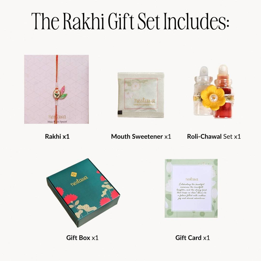 Elegant Petal Rakhi Gift Set