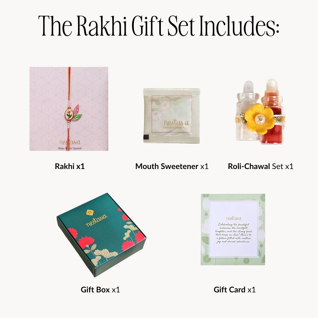 Elegant Petal Rakhi Gift Set