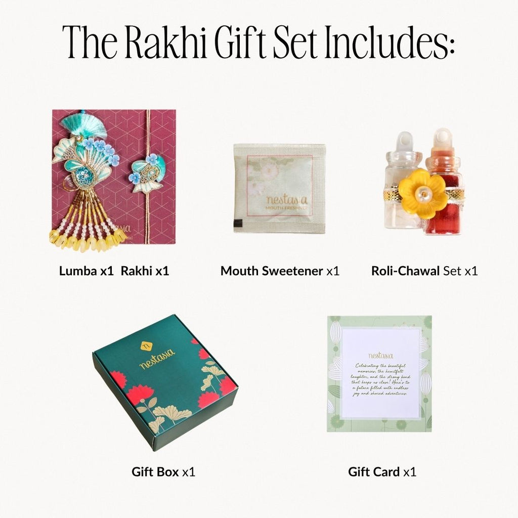 Floral Fantasy Rakhi And Lumba Gift Set