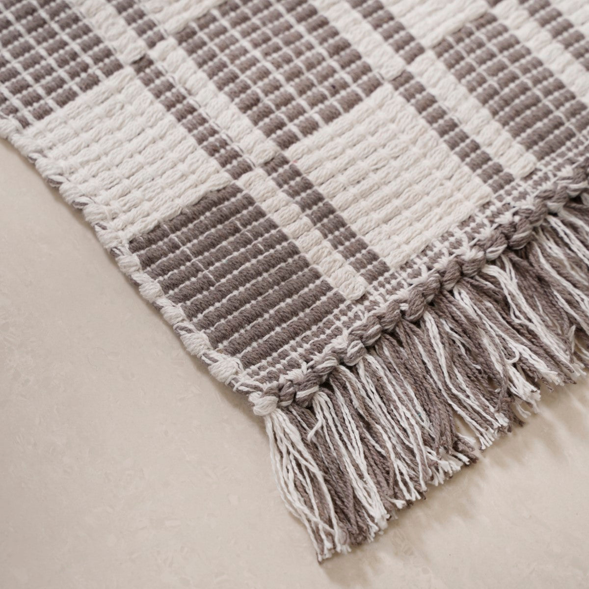 Stone Tone Tassel Kitchen Floor Runner 130x50cm