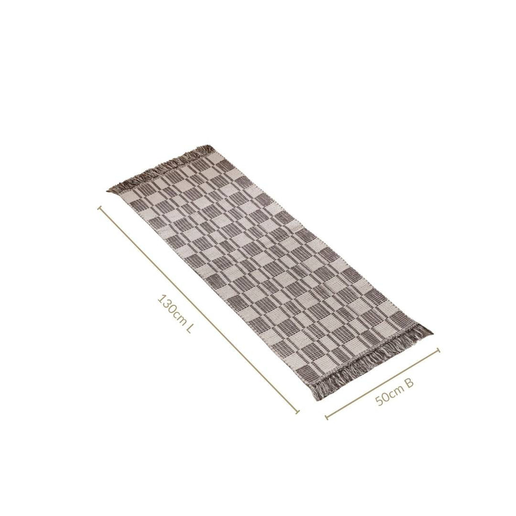 Stone Tone Tassel Kitchen Floor Runner 130x50cm