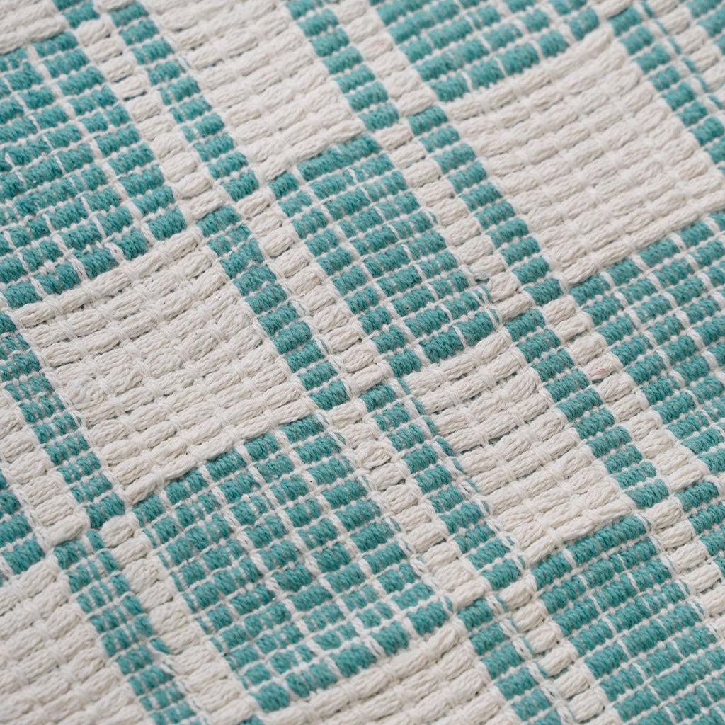 Teal Tide Fringe Cotton Floor Runner 130x50cm