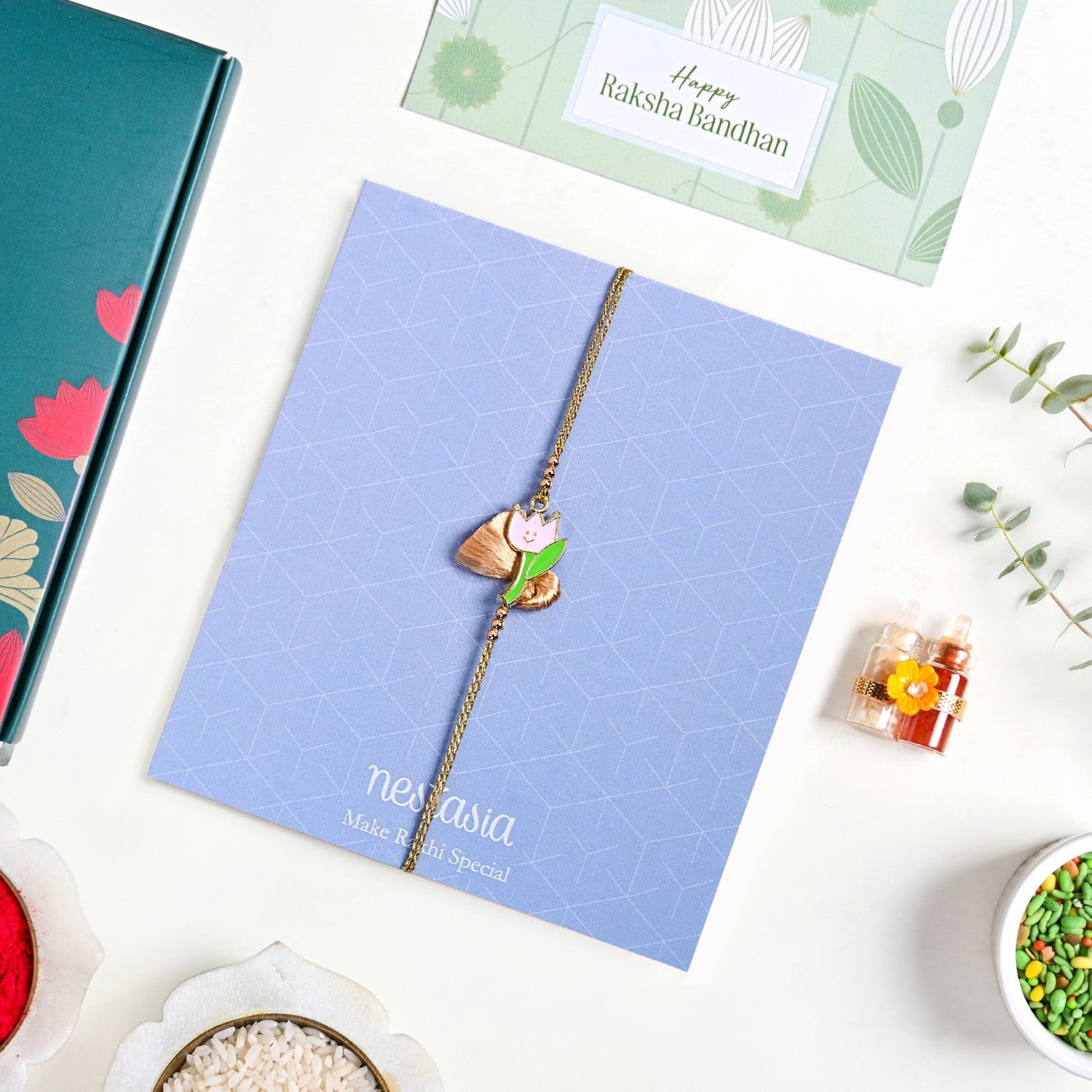Tulip Tassel Rakhi Gift Set