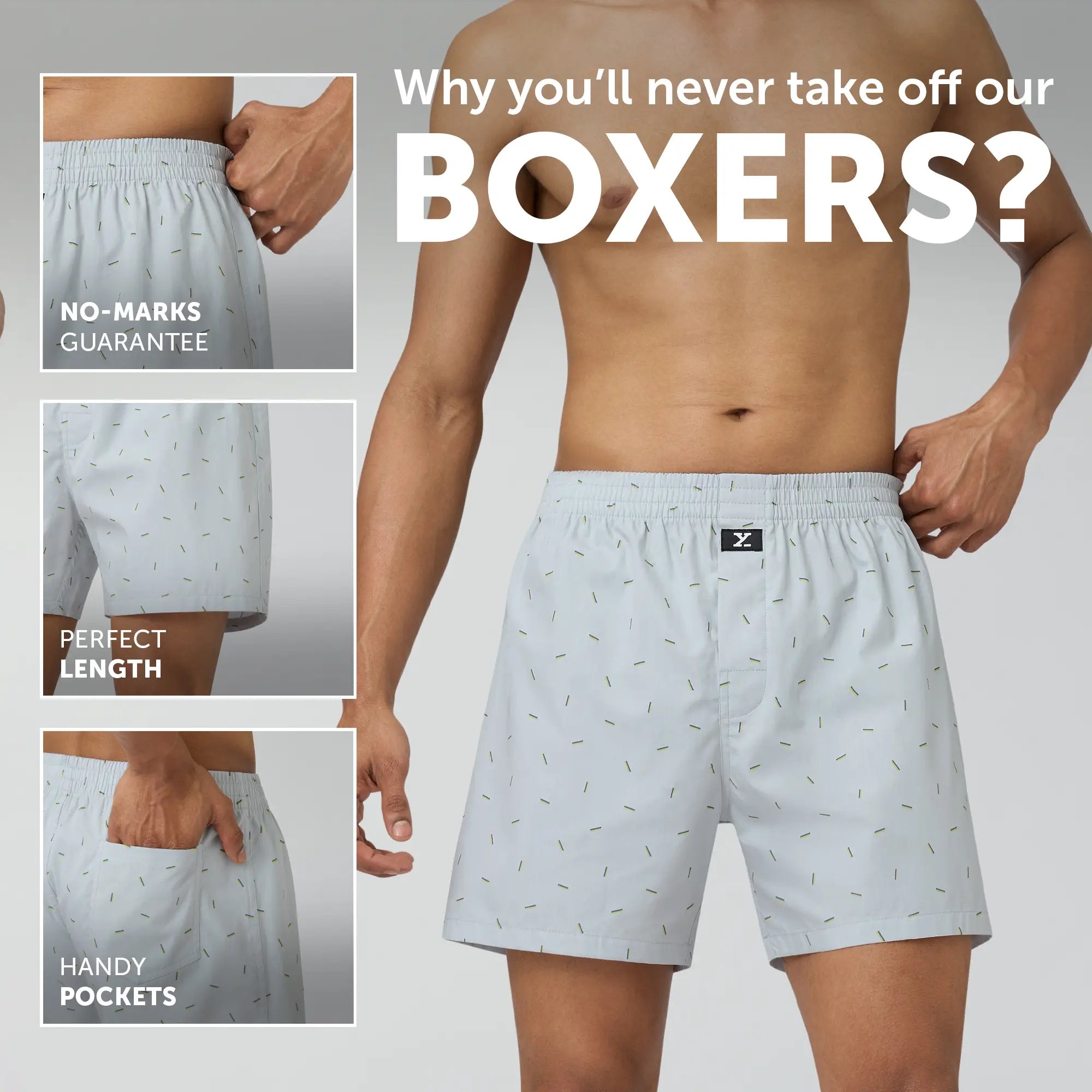 Astor Lounge Inner Boxers Line Grey
