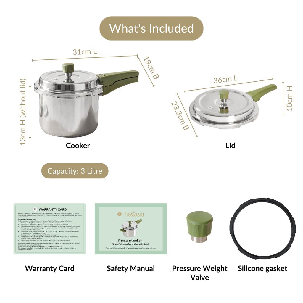Zesta Induction Safe Triply SS Pressure Cooker 3 Litre With Spill Control Lid