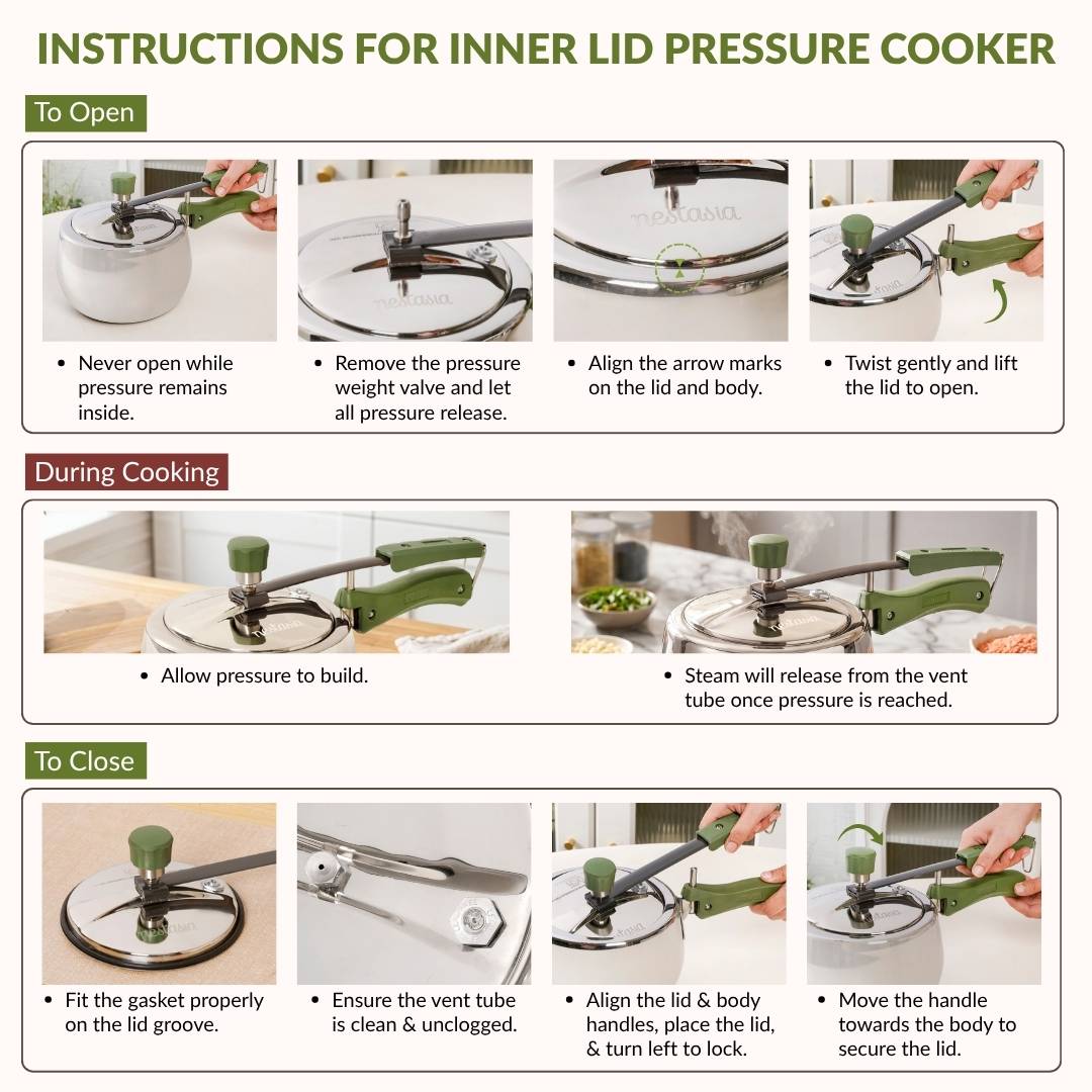 Zesta Induction Safe Triply Stainless Steel Pressure Cooker 3 Litre