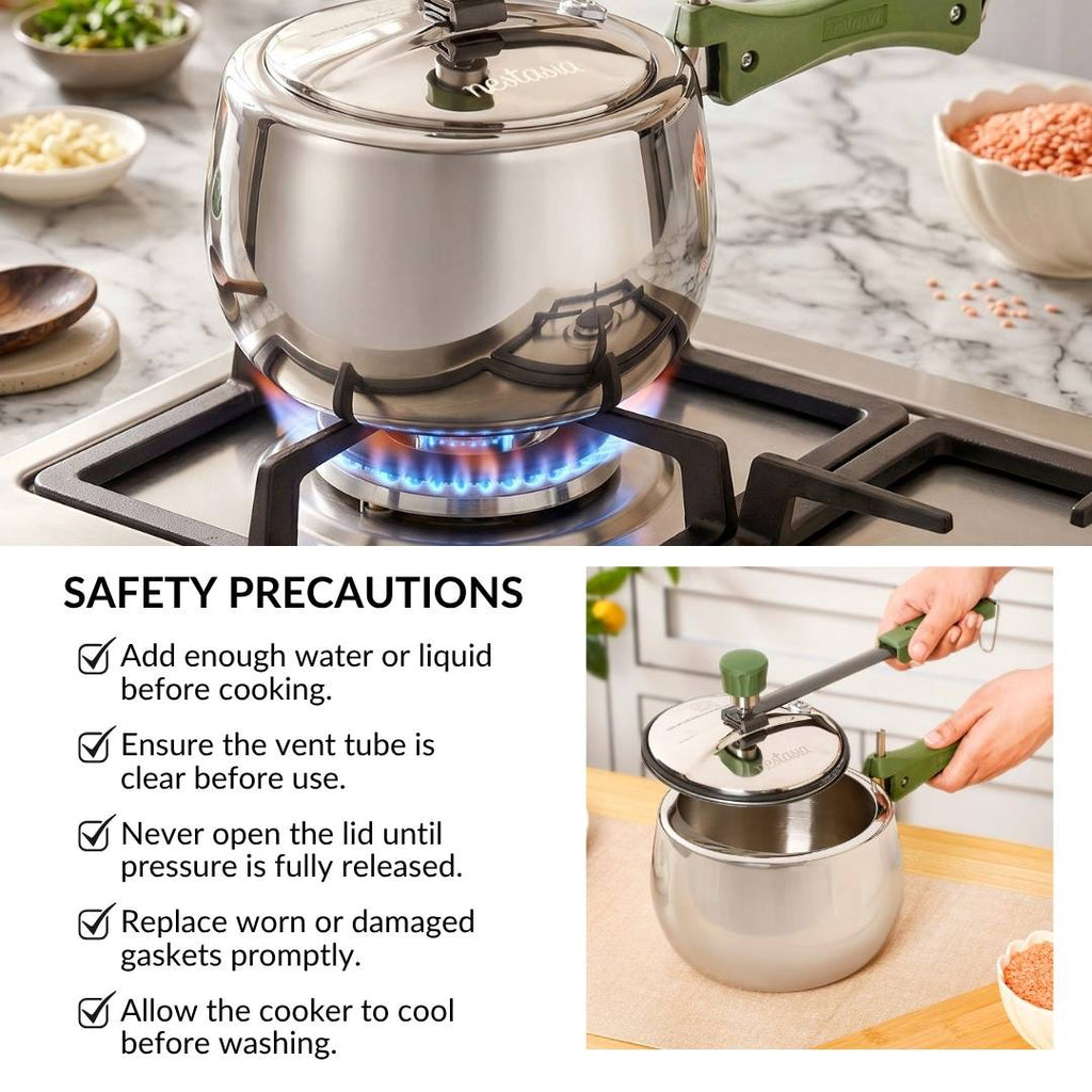 Zesta Induction Safe Triply Stainless Steel Pressure Cooker 3 Litre