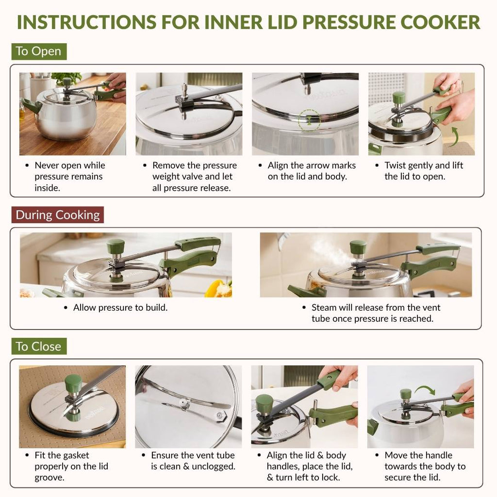 Zesta Stainless Steel Induction Bottom Pressure Cooker 5 Litre 10 Y Warranty