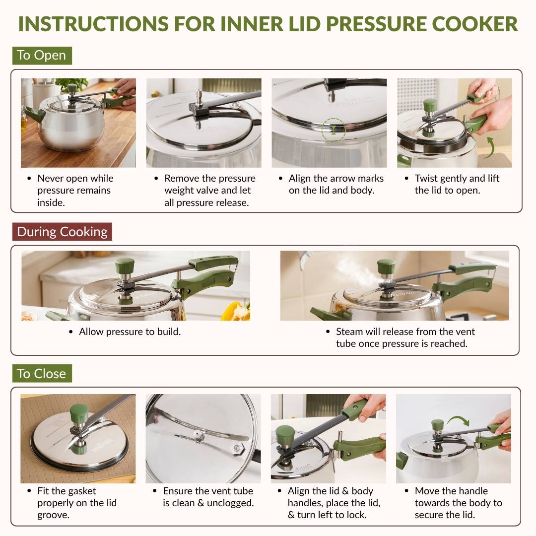 Zesta Stainless Steel Induction Bottom Pressure Cooker 5 Litre 10 Y Warranty