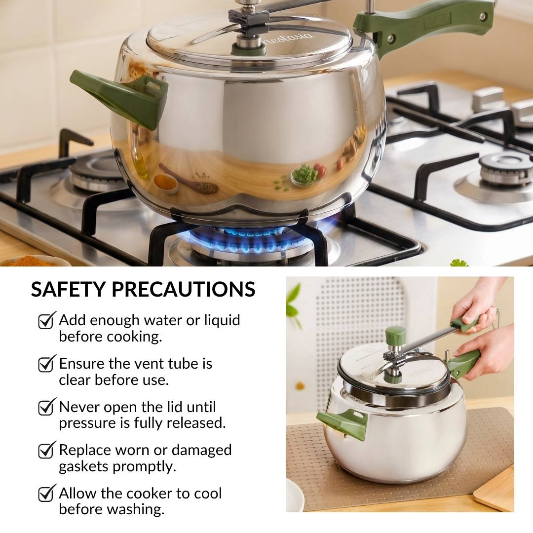 Zesta Triply Stainless Steel Inner Lid Induction Safe Pressure Cooker 5 Litre